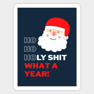 Ho Ho Holy Shit What a Year - Swearing Santa Magnet